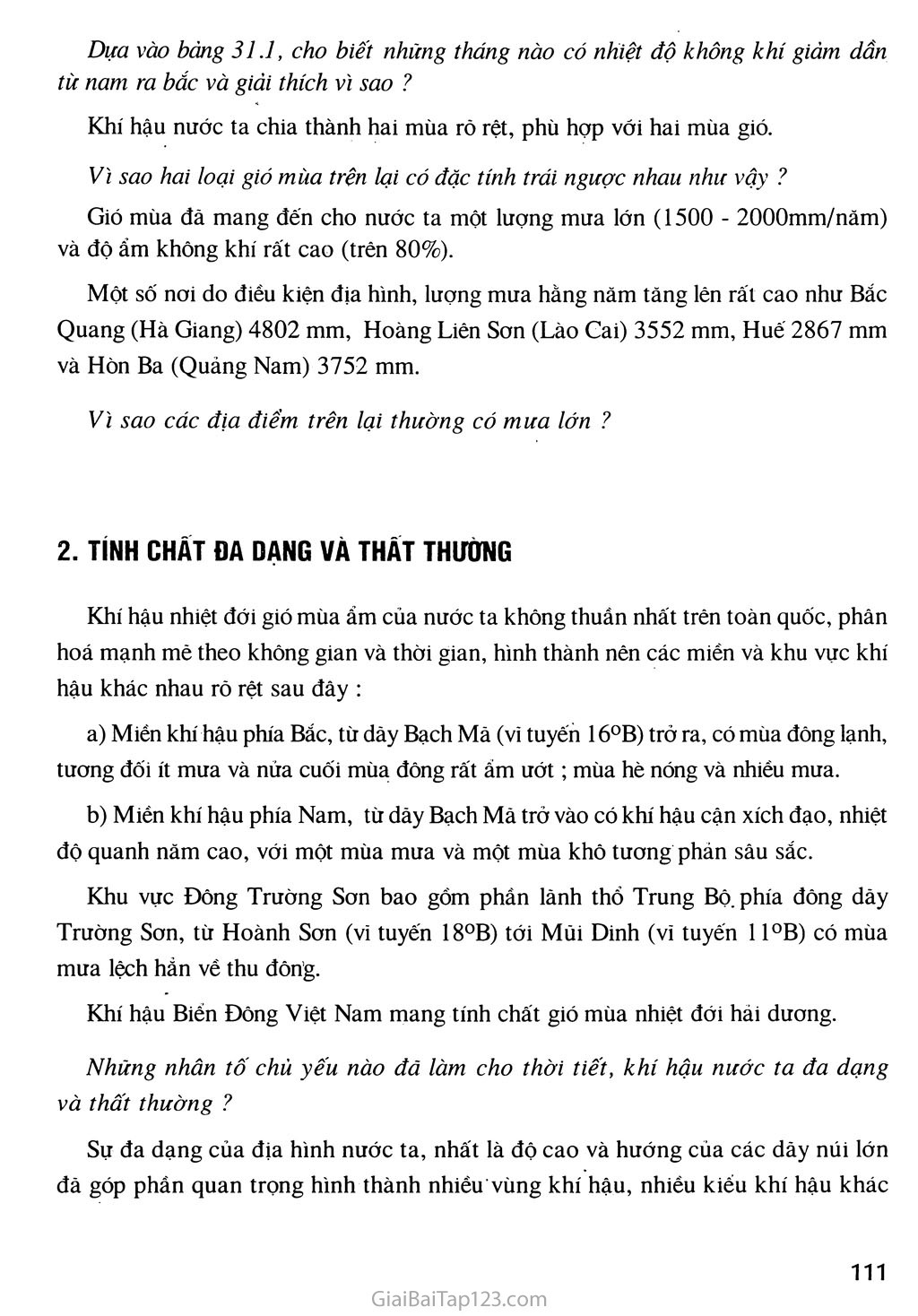 Bài 31. Đặc điểm khí hậu Việt Nam trang 2