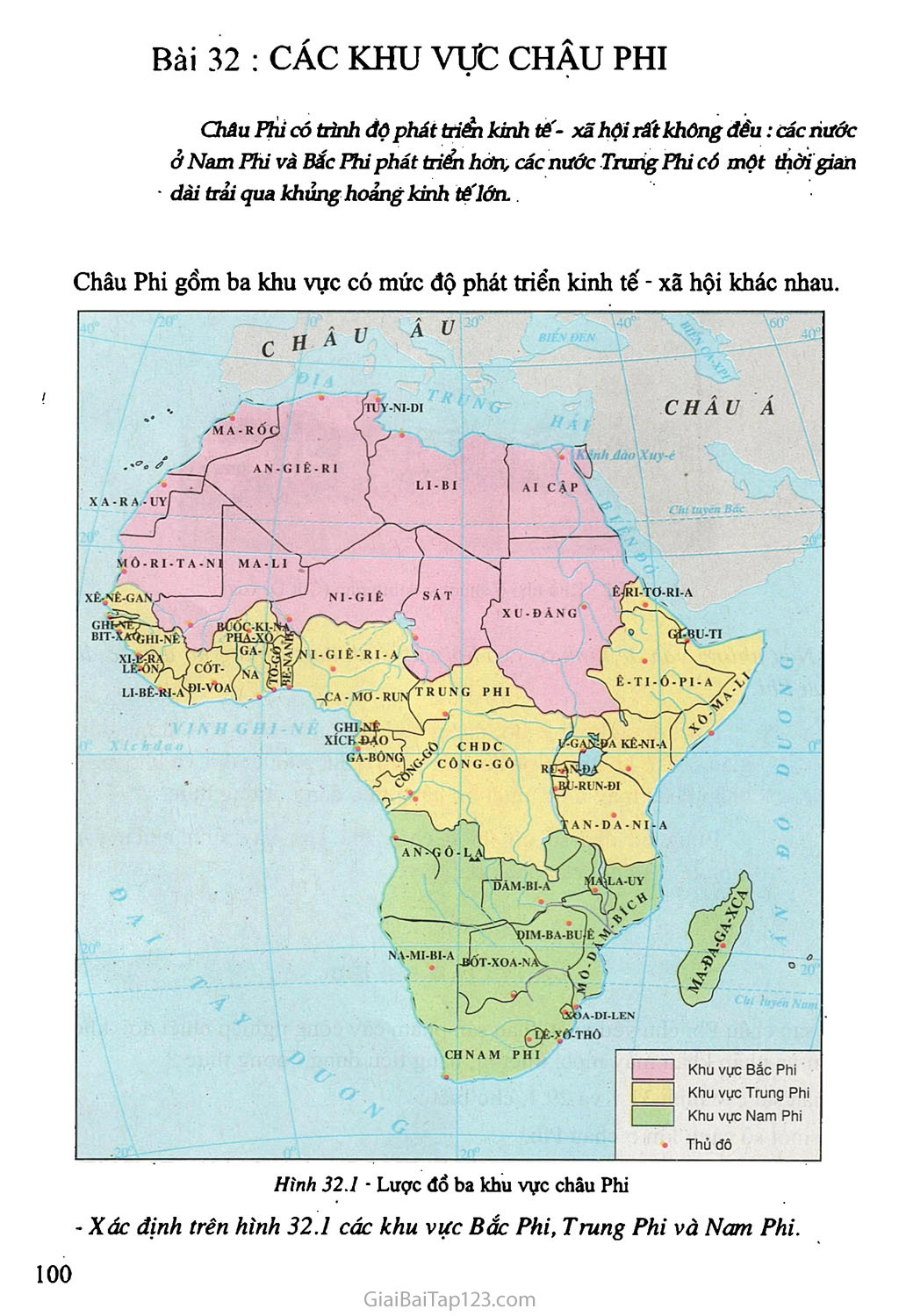 Bài 32: Các khu vực châu Phi trang 1