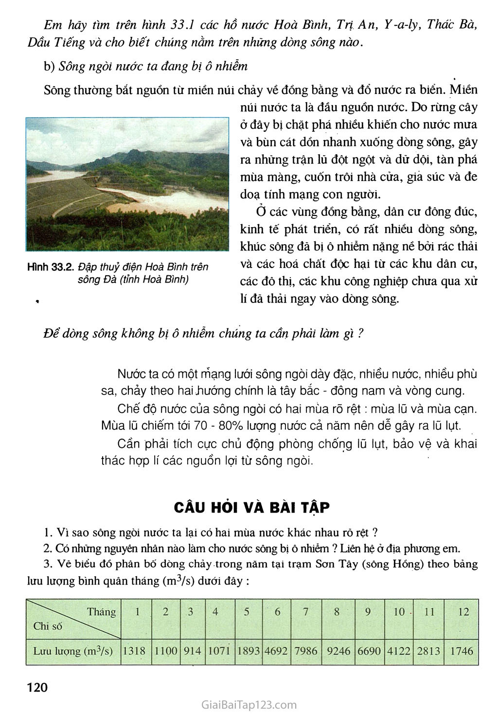 Bài 33. Đặc điếm sông ngòi Việt Nam trang 4