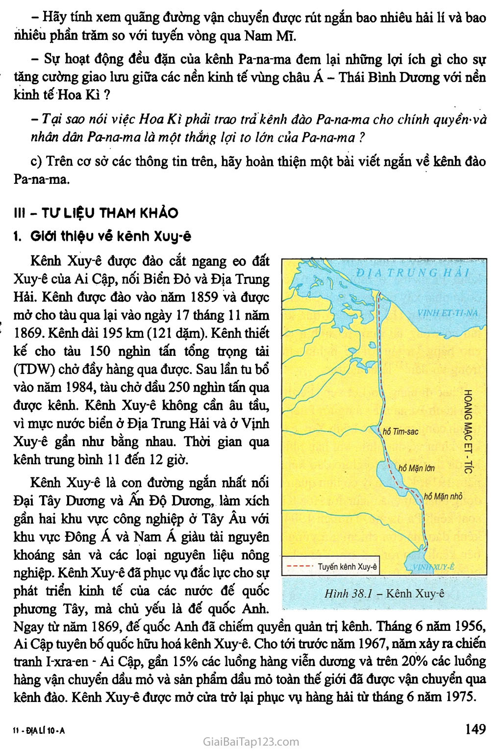 Bài 38. Thực hành: Viết báo cáo ngắn về kênh đào Xuy - ê và kênh đào Pa - na - ma trang 3