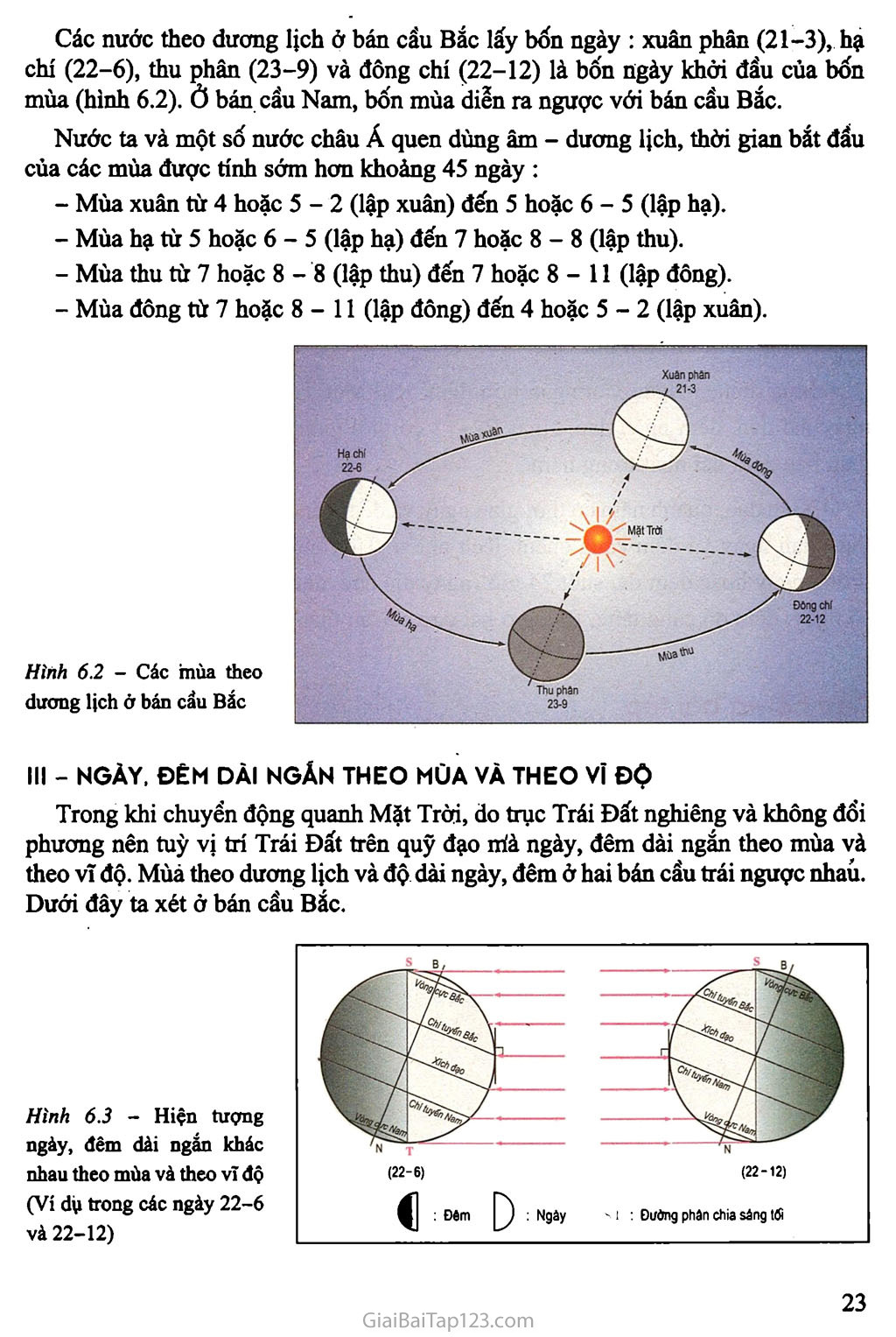 Bài 6. Hệ quả chuyển động xung quanh Mặt Trời của Trái Đất trang 2