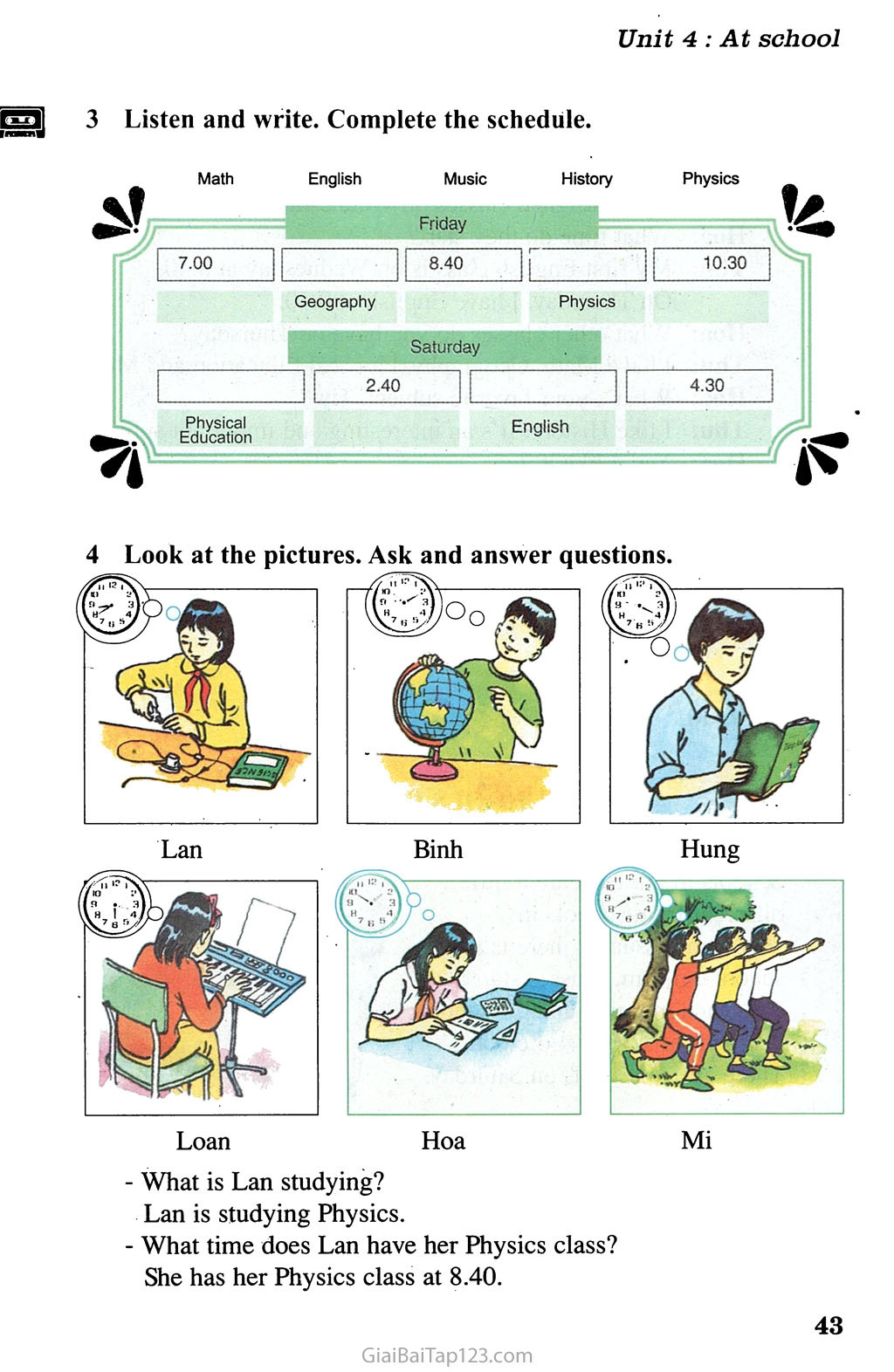 Unit 4: At school trang 6 Unit 4: At school trang 6
