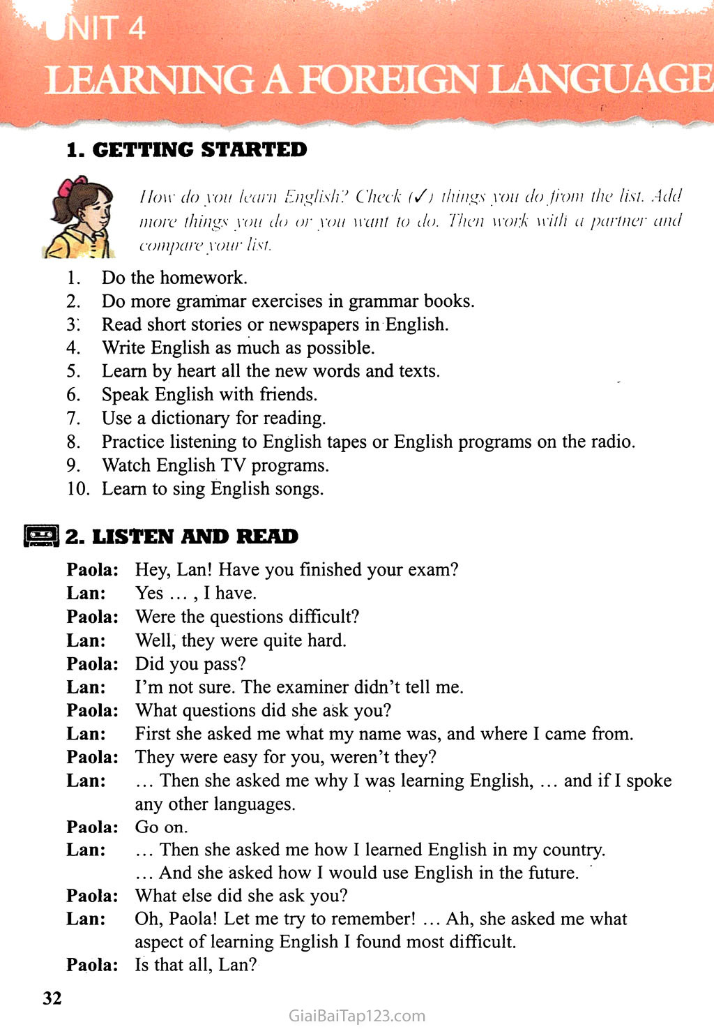Unit 4: Learning a foreign language trang 1