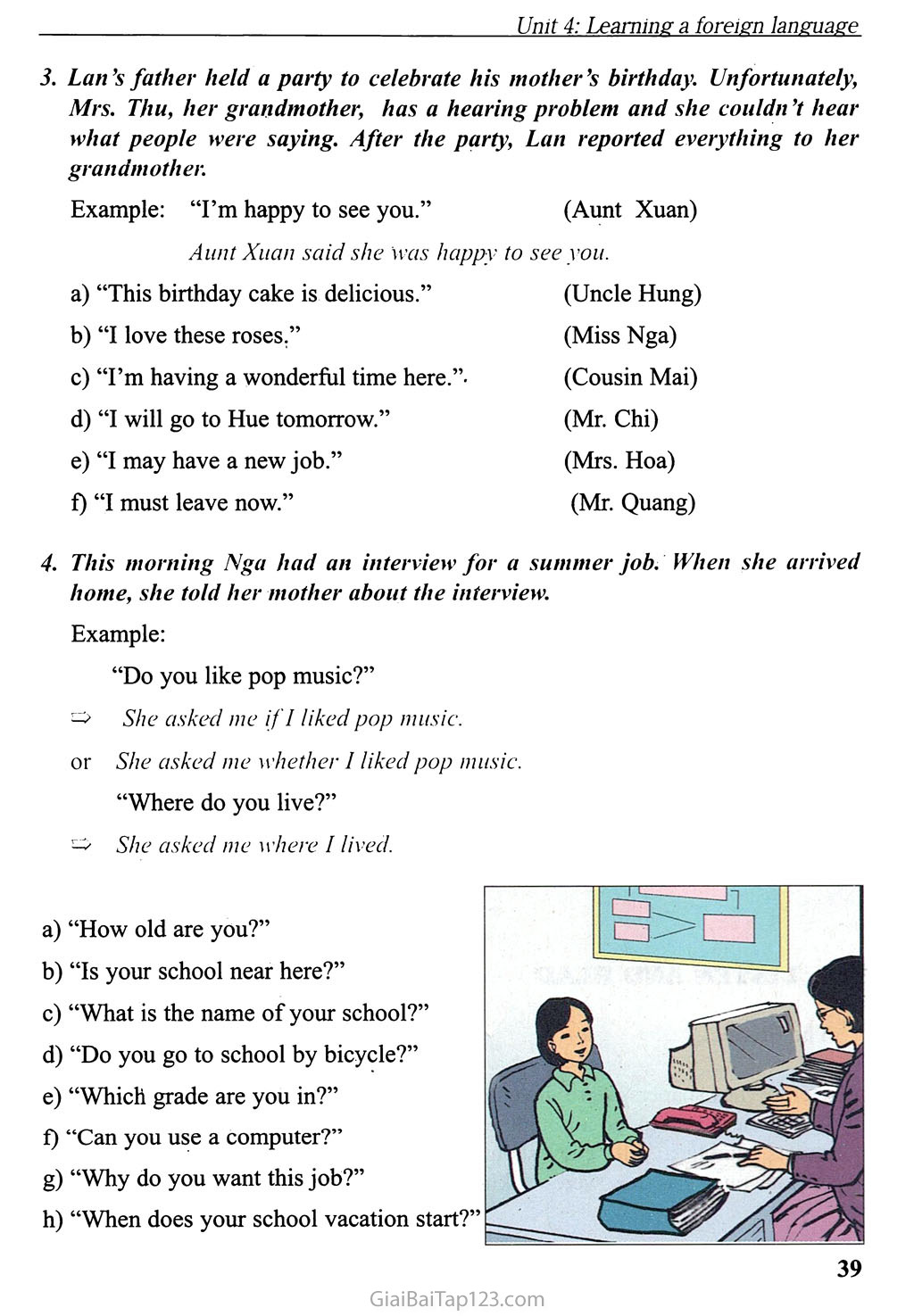 Unit 4: Learning a foreign language trang 8