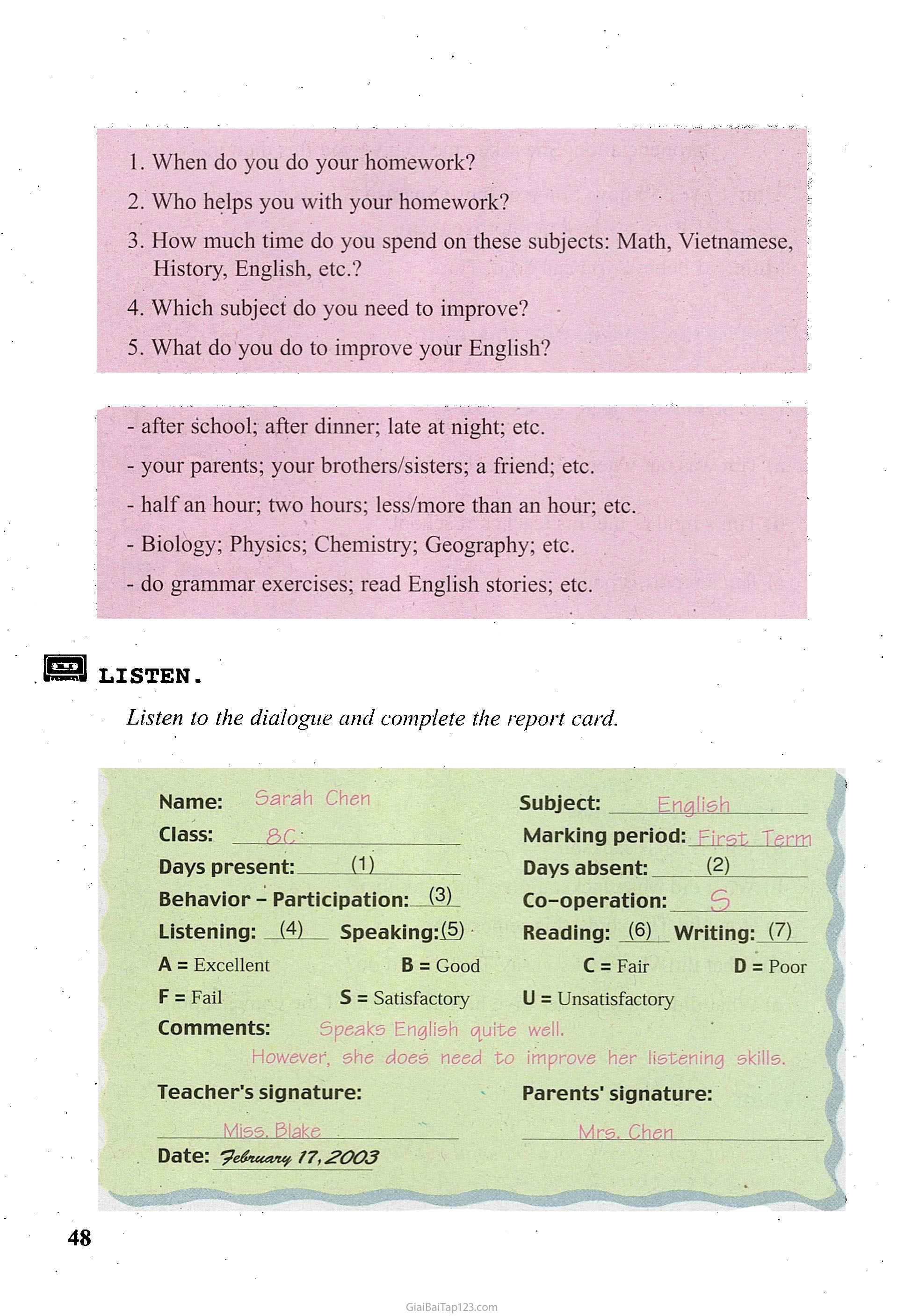 Unit 5: Study habits trang 3