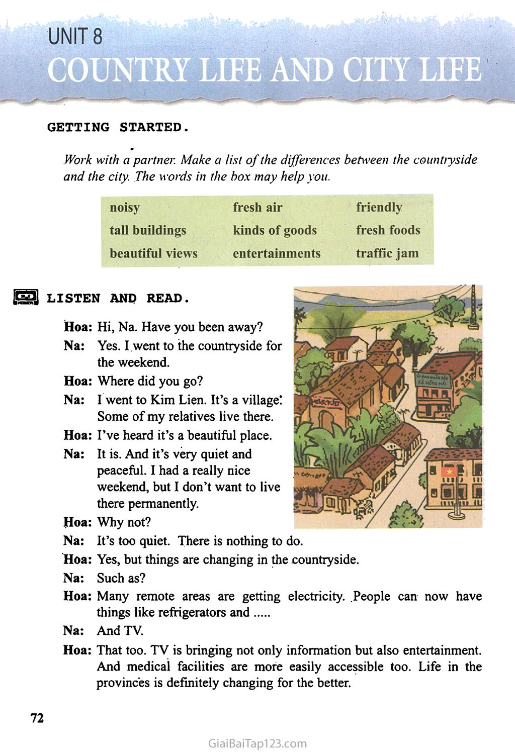 Unit 8: Country life and city life trang 1