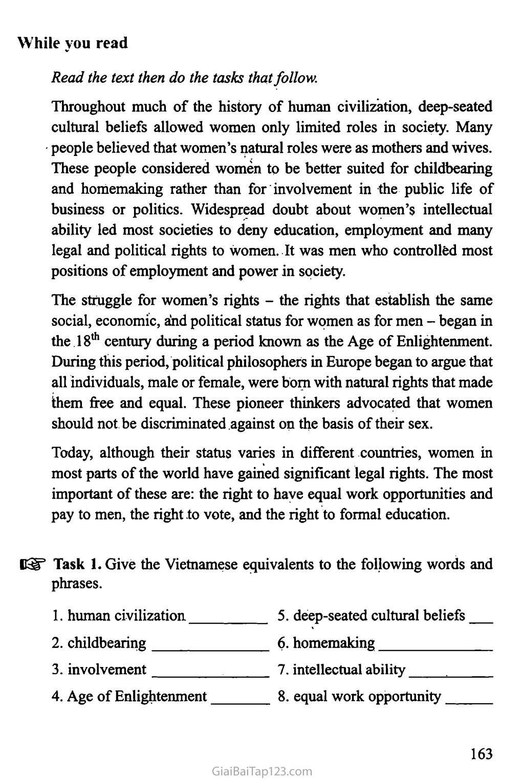 Unit 15: WOMEN IN SOCIETY trang 2