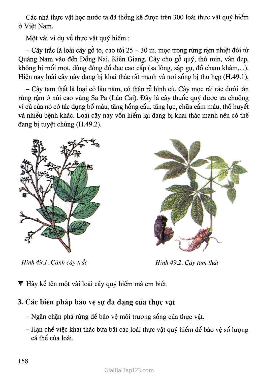 Bài 49: Bảo vệ sự đa dạng của thực vật trang 2