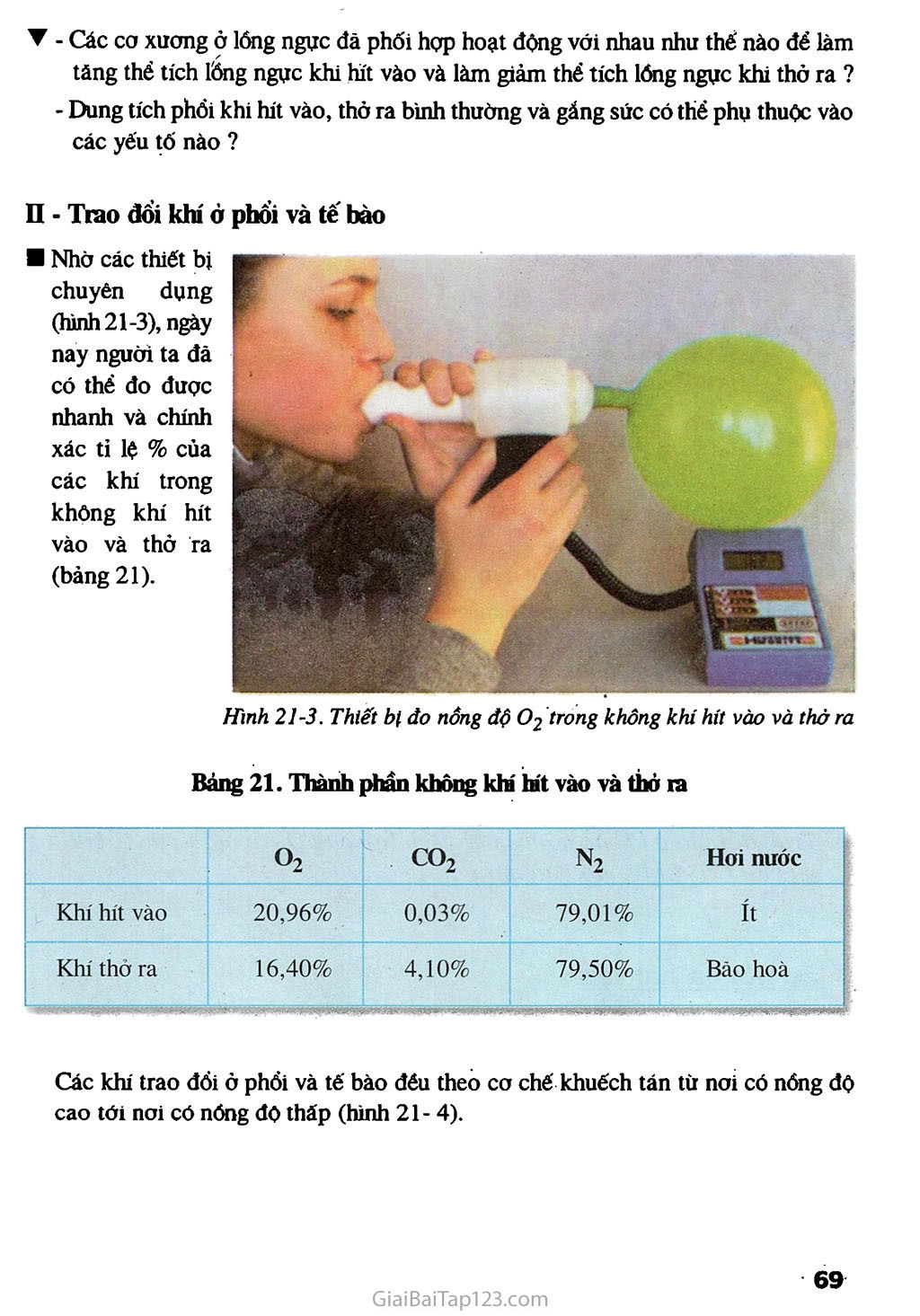 Bài 21. Hoạt động hô hấp trang 2