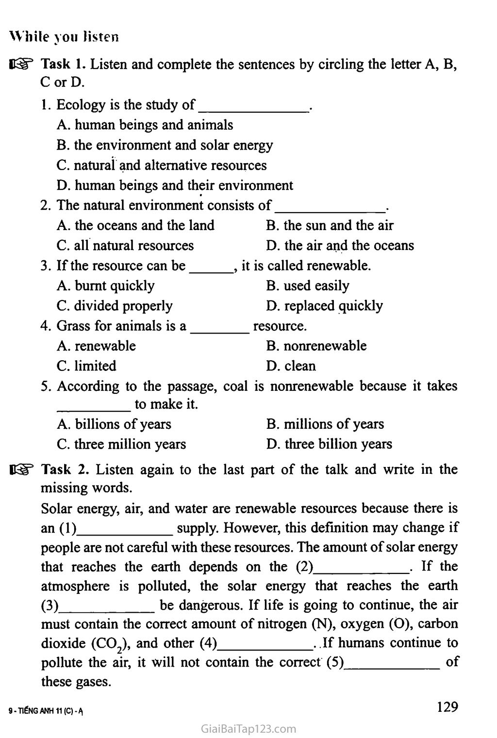 Unit 11: SOURCES OF ENERGY trang 6