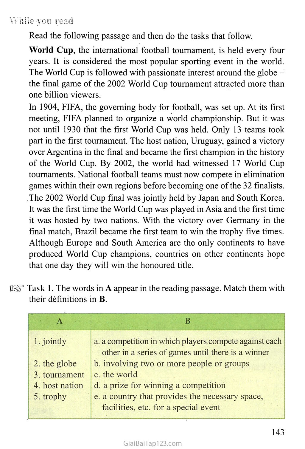 Unit 14: THE WORLD CUP trang 2