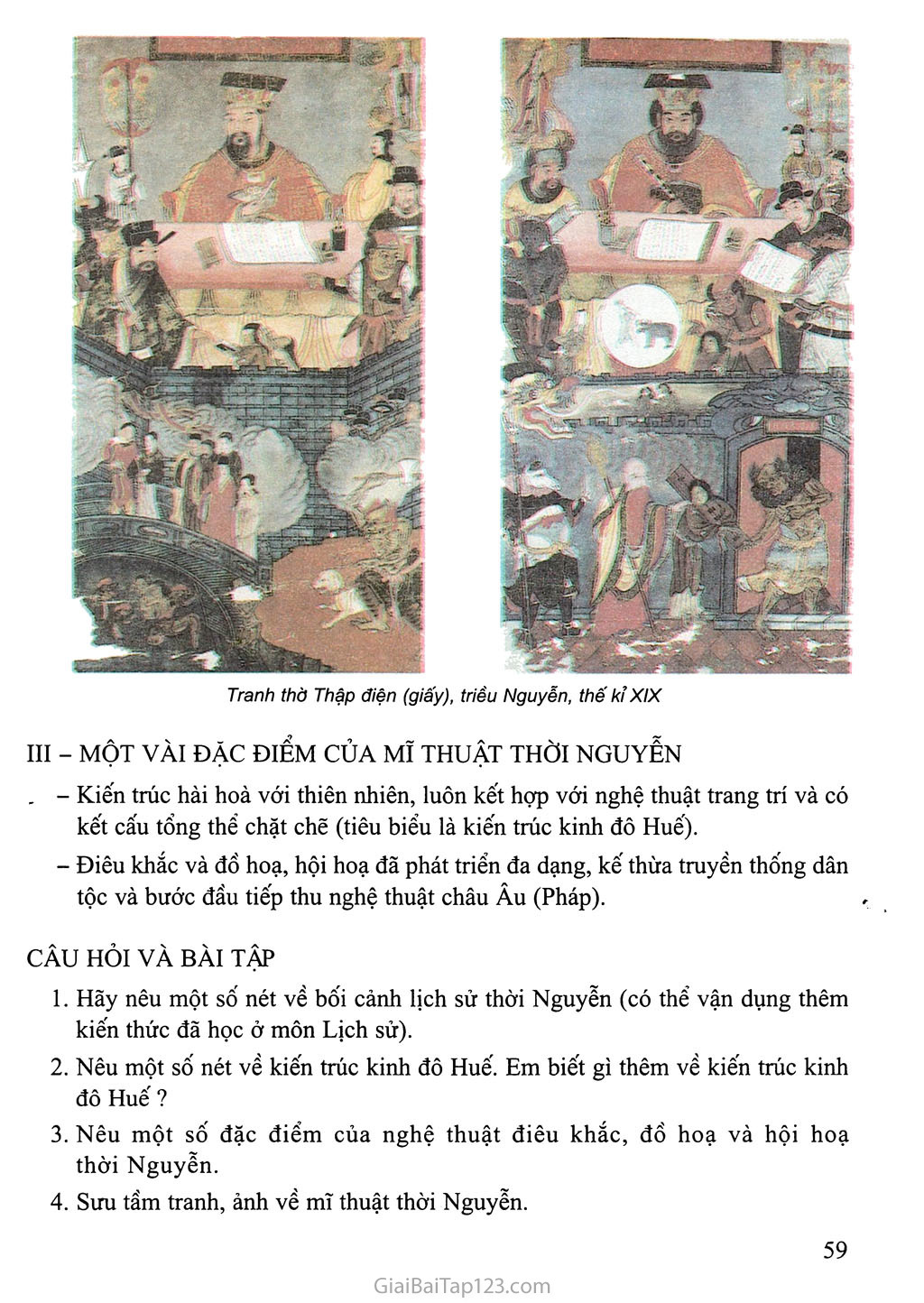 Bài 1 Thưởng thức mĩ thuật Sơ lược về mĩ thuật thời Nguyễn (1802-1945) trang 6