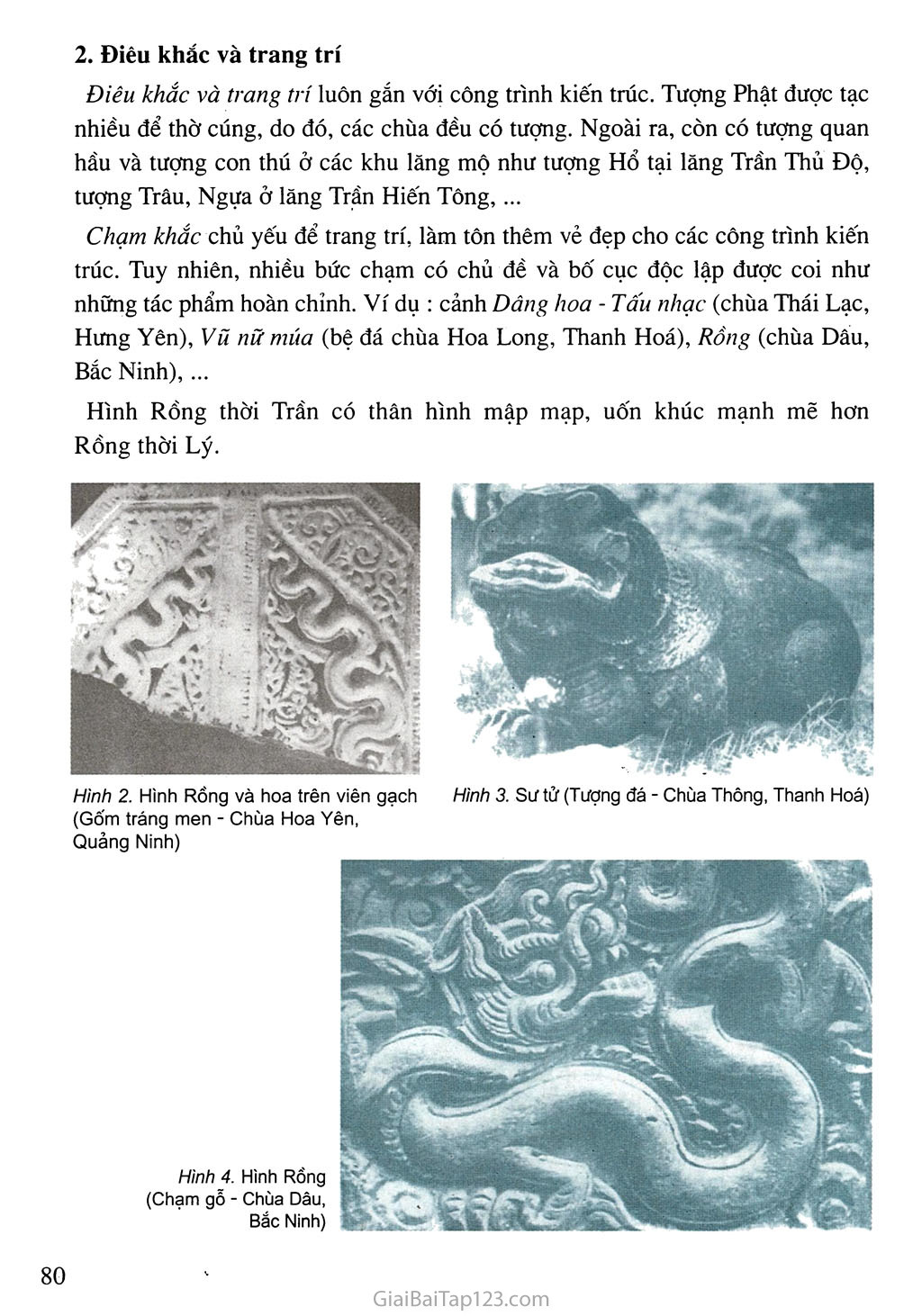 Bài 1. Thường thức mĩ thuật - Sơ lược về mĩ thuật thời Trần (1226 - 1400) trang 2