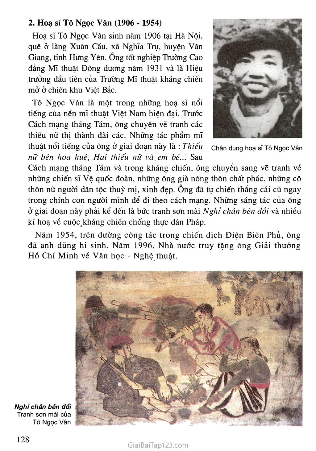 Bài 21. Thường thức mĩ thuật - Một số tác giả và tác phẩm tiêu biểu của mĩ thuật Việt Nam từ cuối thế kỉ XIX đến năm 1954 trang 2