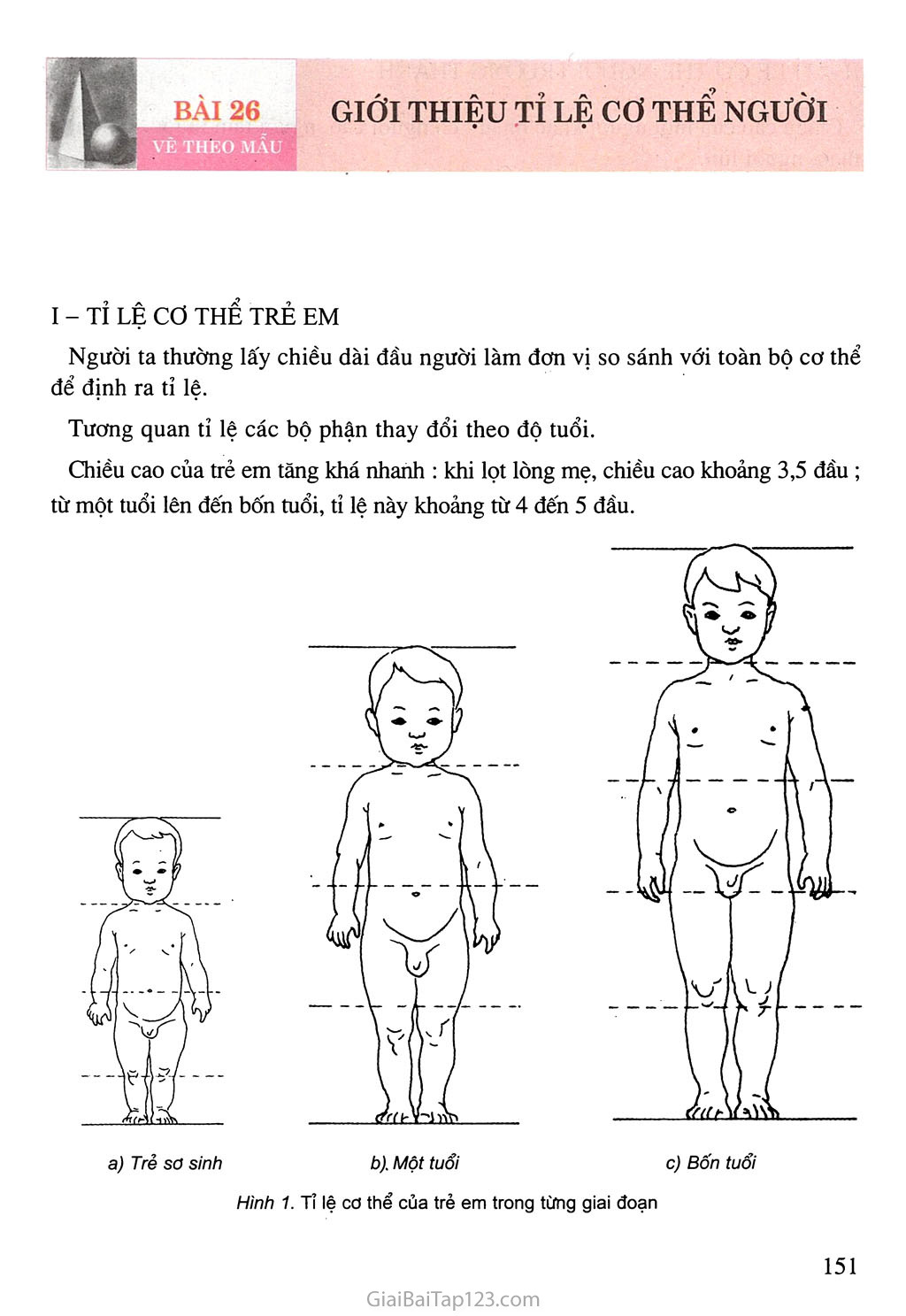 Bài 26. Vẽ theo mẫu - Giới thiệu tỉ lệ cơ thể người trang 1