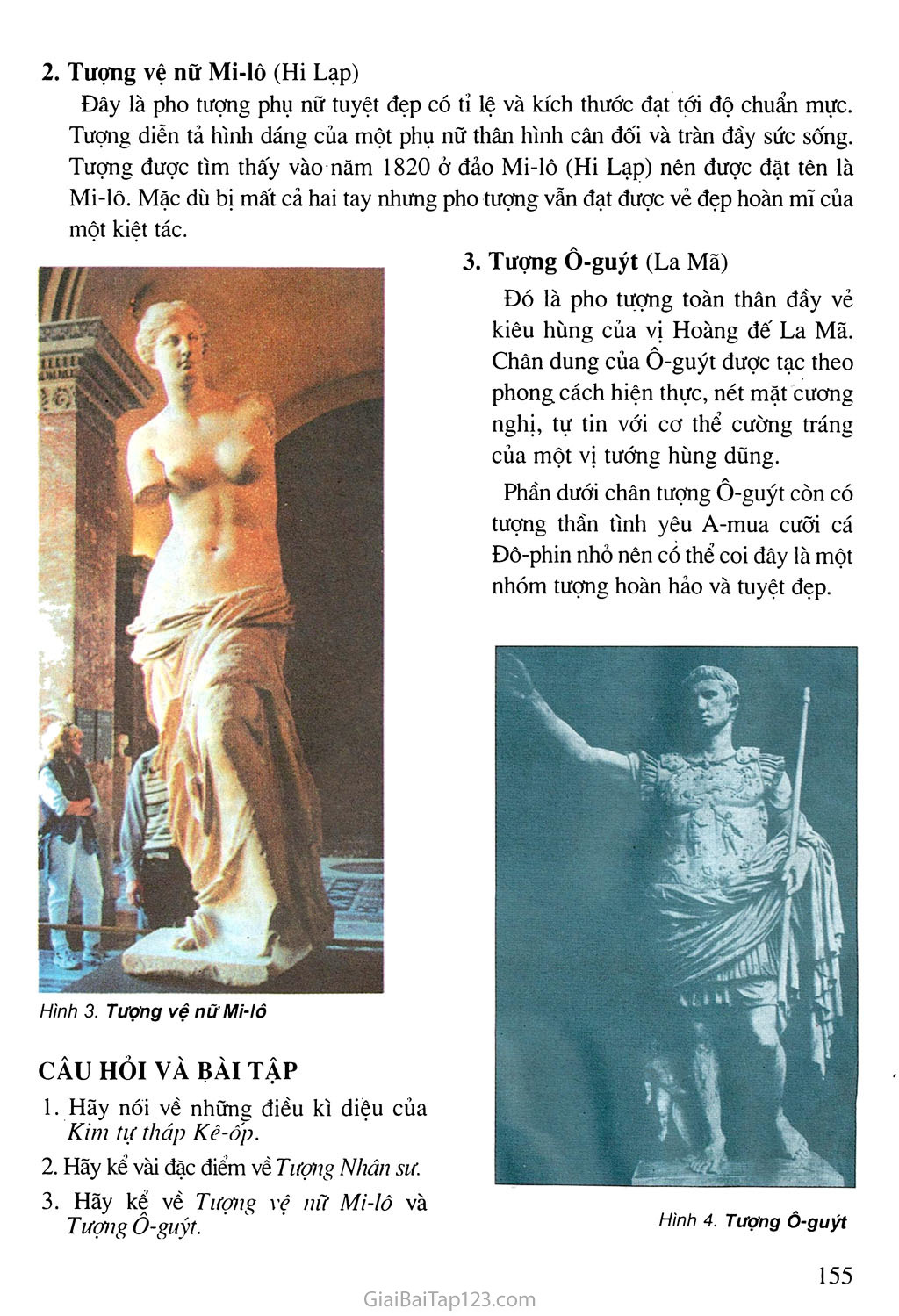 Bài 32. Thưởng thức mĩ thuật Một số công trình tiêu biểu của mĩ thuật Ai Cập, Hi Lạp, La Mã thời kì cổ đại trang 2