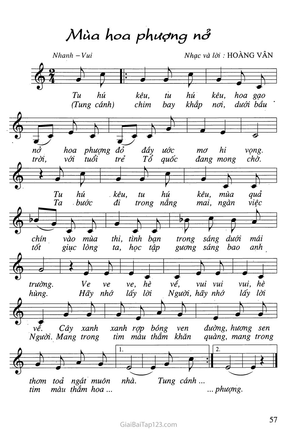 Phụ lục. Một số bài hát để bổ sung, thay thế hoặc dùng cho ngoại khoá trang 2 Phụ lục. Một số bài hát để bổ sung, thay thế hoặc dùng cho ngoại khoá trang 2