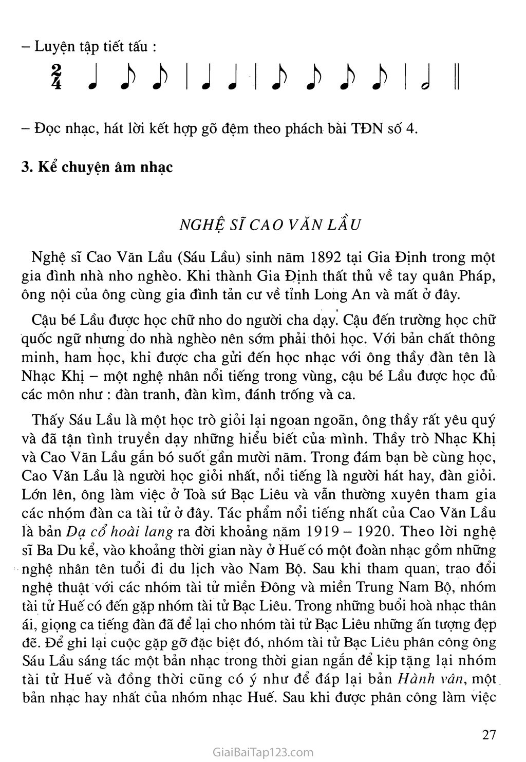 Tiết 15. Ôn tập TĐN số 3, số 4 - Kể chuyên âm nhạc trang 2 Tiết 15. Ôn tập TĐN số 3, số 4 - Kể chuyên âm nhạc trang 2