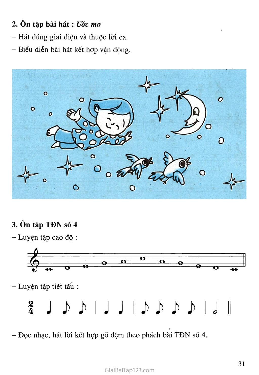 Tiết 18. Ôn tập và kiểm tra 2 bài hát: Những bông hoa những bài ca, ước mơ - Ôn tập TĐN số 4 trang 2