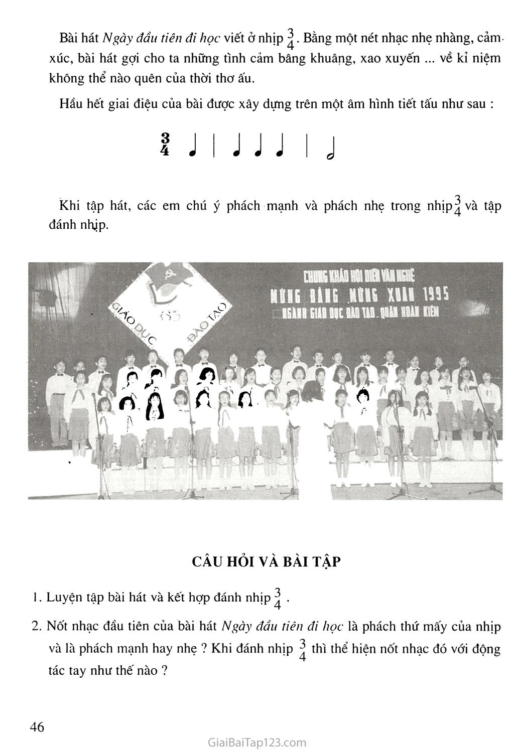 Tiết 22. Học hát: Bài Ngày đầu tiên đi học trang 2
