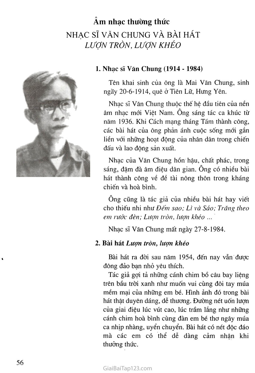 Tiết 28. Tập đọc nhạc: TĐN số 9. Âm nhạc thưởng thức: Nhạc sĩ Văn Chung và bài hát Lượn tròn, lượn khéo trang 2