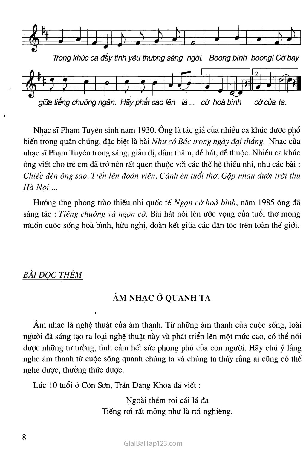 Tiết 2. Học hát: Bài Tiếng chuông và ngọn cờ trang 2