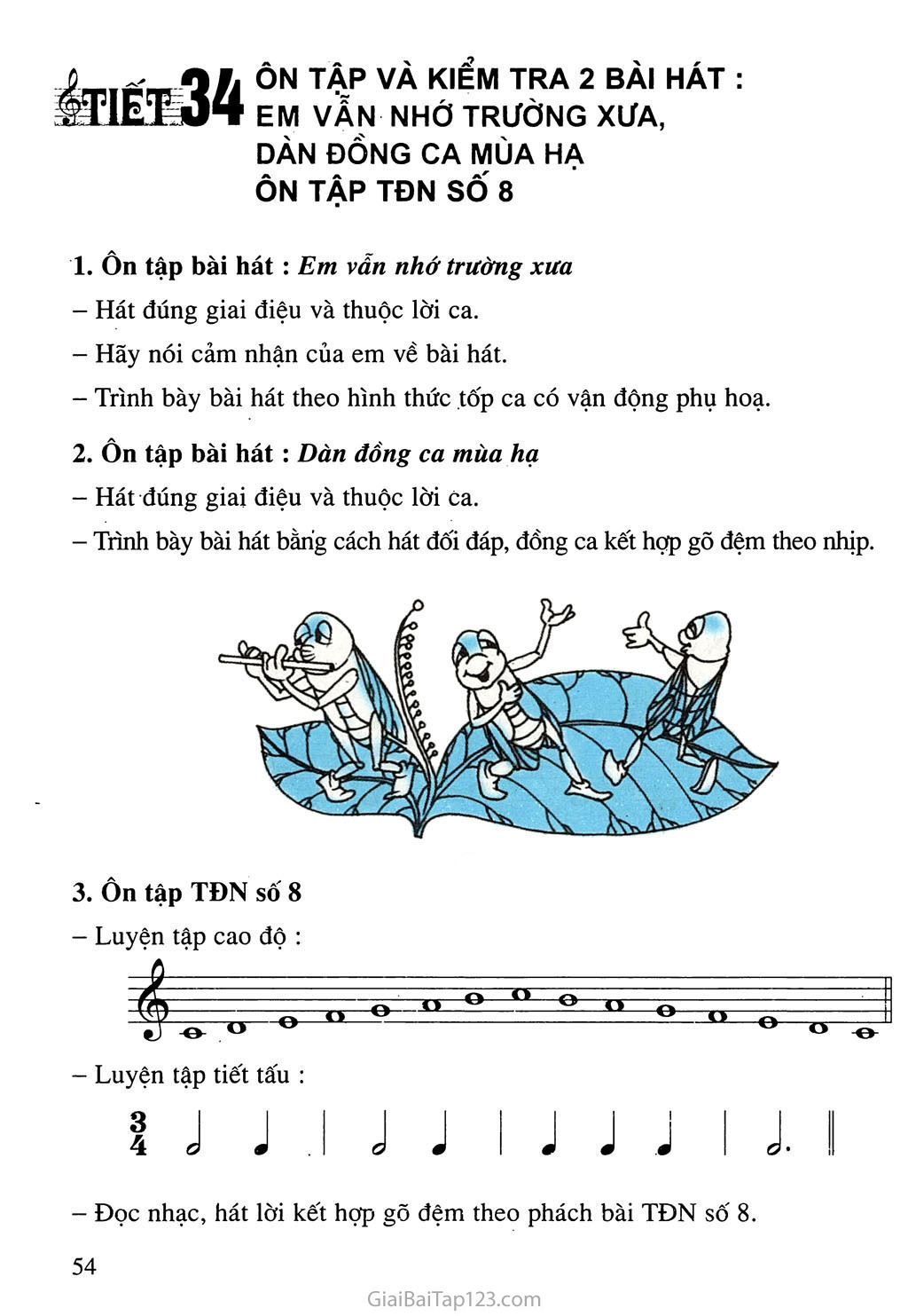 Tiết 34. Ôn tập và kiểm tra 2 bài hát: Em vẫn nhớ trường xưa, Dàn đồng ca mùa hạ - Ôn tập TĐN số 8 trang 1 Tiết 34. Ôn tập và kiểm tra 2 bài hát: Em vẫn nhớ trường xưa, Dàn đồng ca mùa hạ - Ôn tập TĐN số 8 trang 1