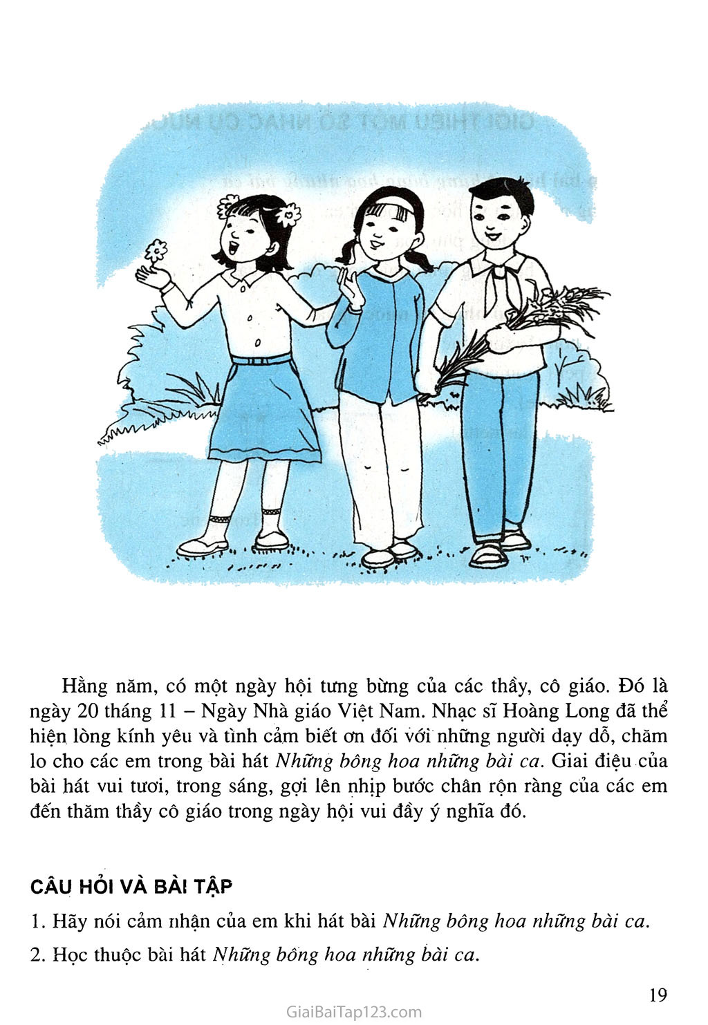 Tiết 9. Học hát: Bài Những bông hoa những bài ca trang 2