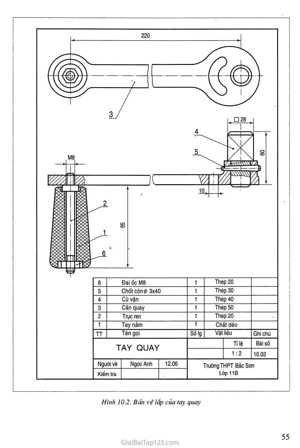 Bài 10. Thực hành: Lập bản vẽ chi tiết của sản phẩm cơ khí đơn giản trang 4