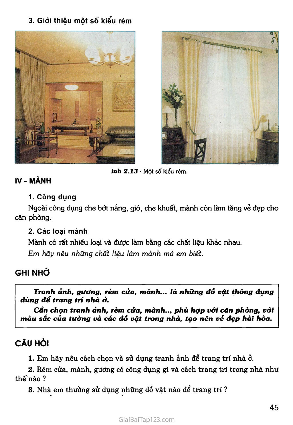Bài 11. Trang trí nhà ở bằng một số đồ vật trang 4