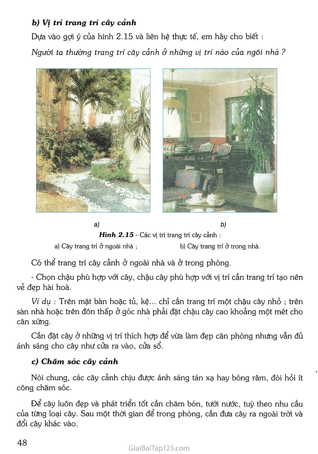 SGK Công Nghệ 6 - Bài 12. Trang trí nhà ở bằng cây cảnh và hoa