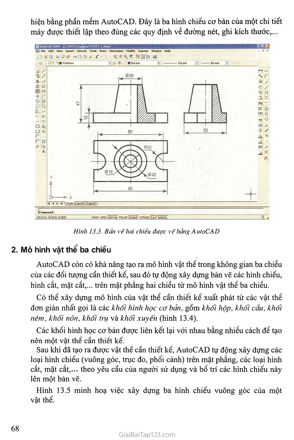 Bài 13. Lập bản vẽ kĩ thuật bằng máy tính trang 4