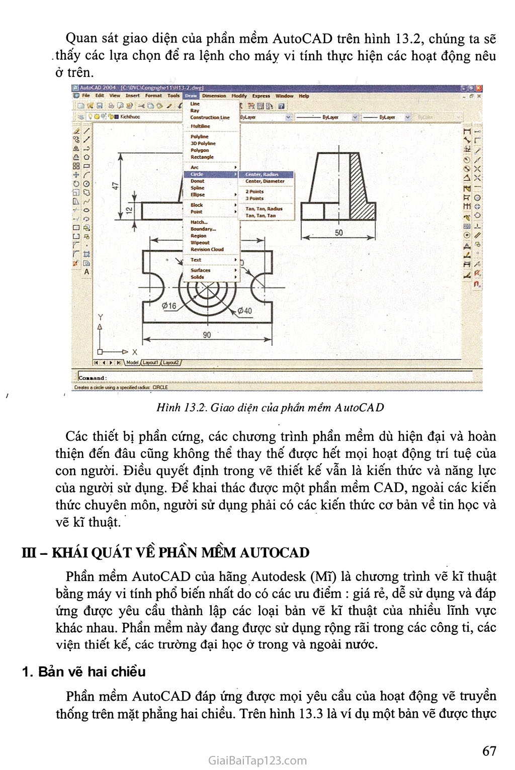 Bài 13. Lập bản vẽ kĩ thuật bằng máy tính trang 3