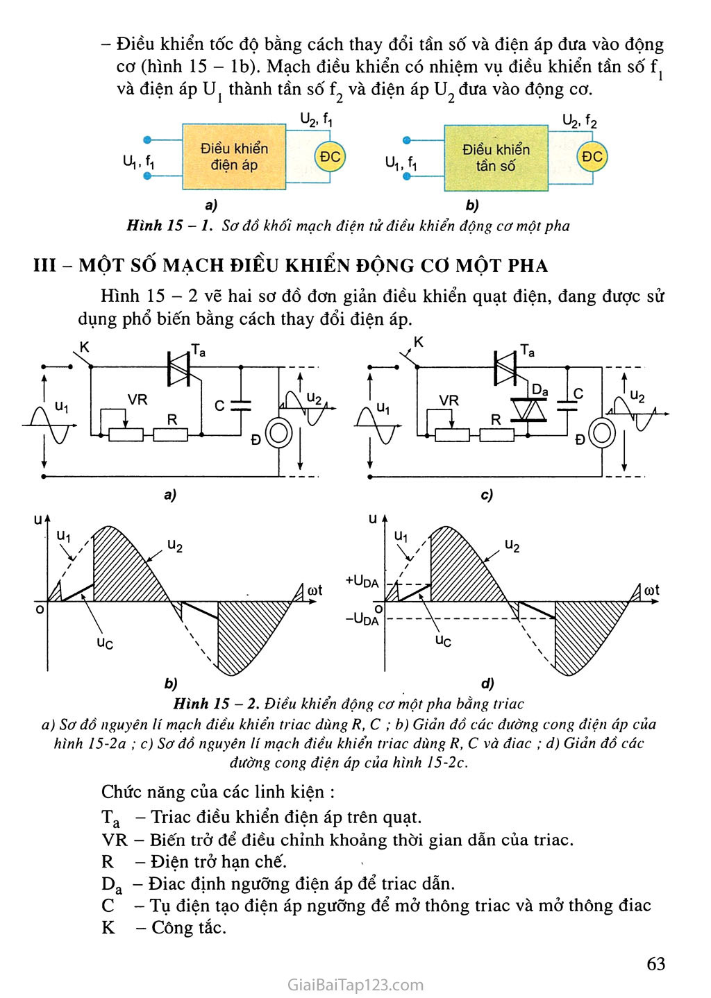 Bài 15. Mạch điều khiển tốc độ động cơ xoay chiều một pha trang 2