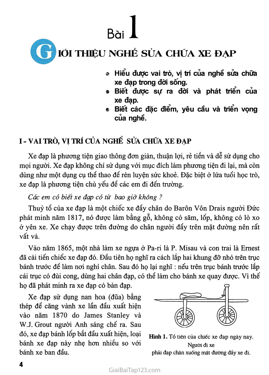 Bài 1. Giới thiệu nghề sửa chữa xe đạp trang 1