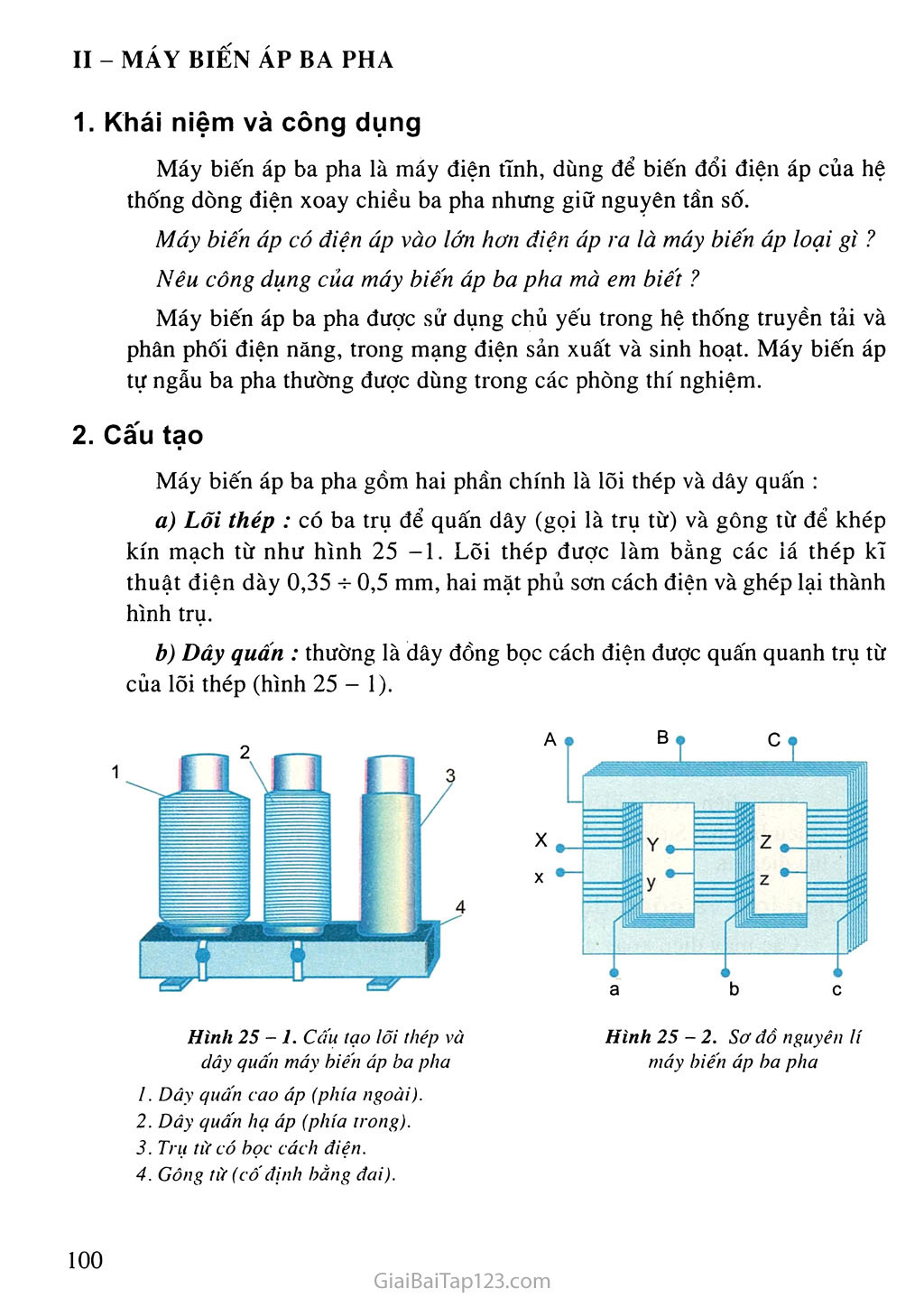Bài 25. Máy điện xoay chiều ba pha - Máy biến áp ba pha trang 2