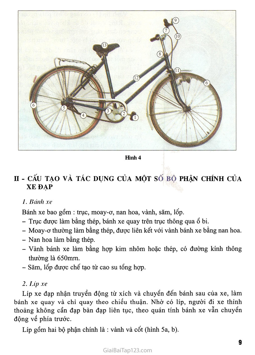 Bài 2. Cấu tạo của xe đạp trang 2