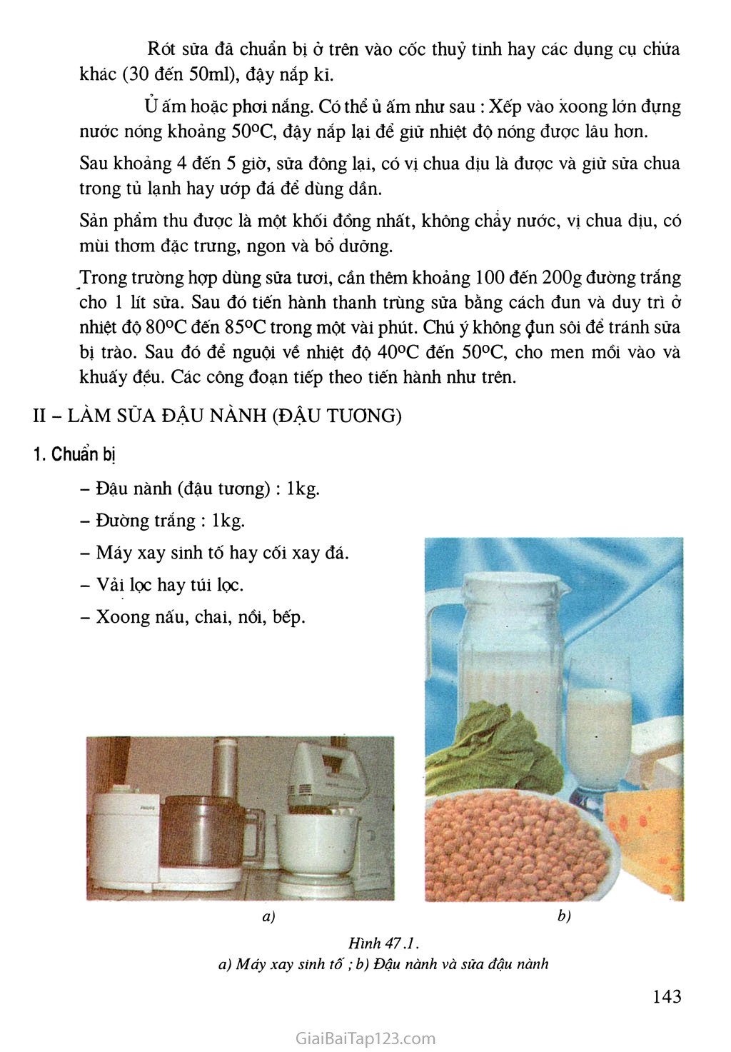Bài 47. Thực hành: Làm sữa chua hoặc sữa đậu nành (đậu tương) bằng phương pháp đơn giản trang 2