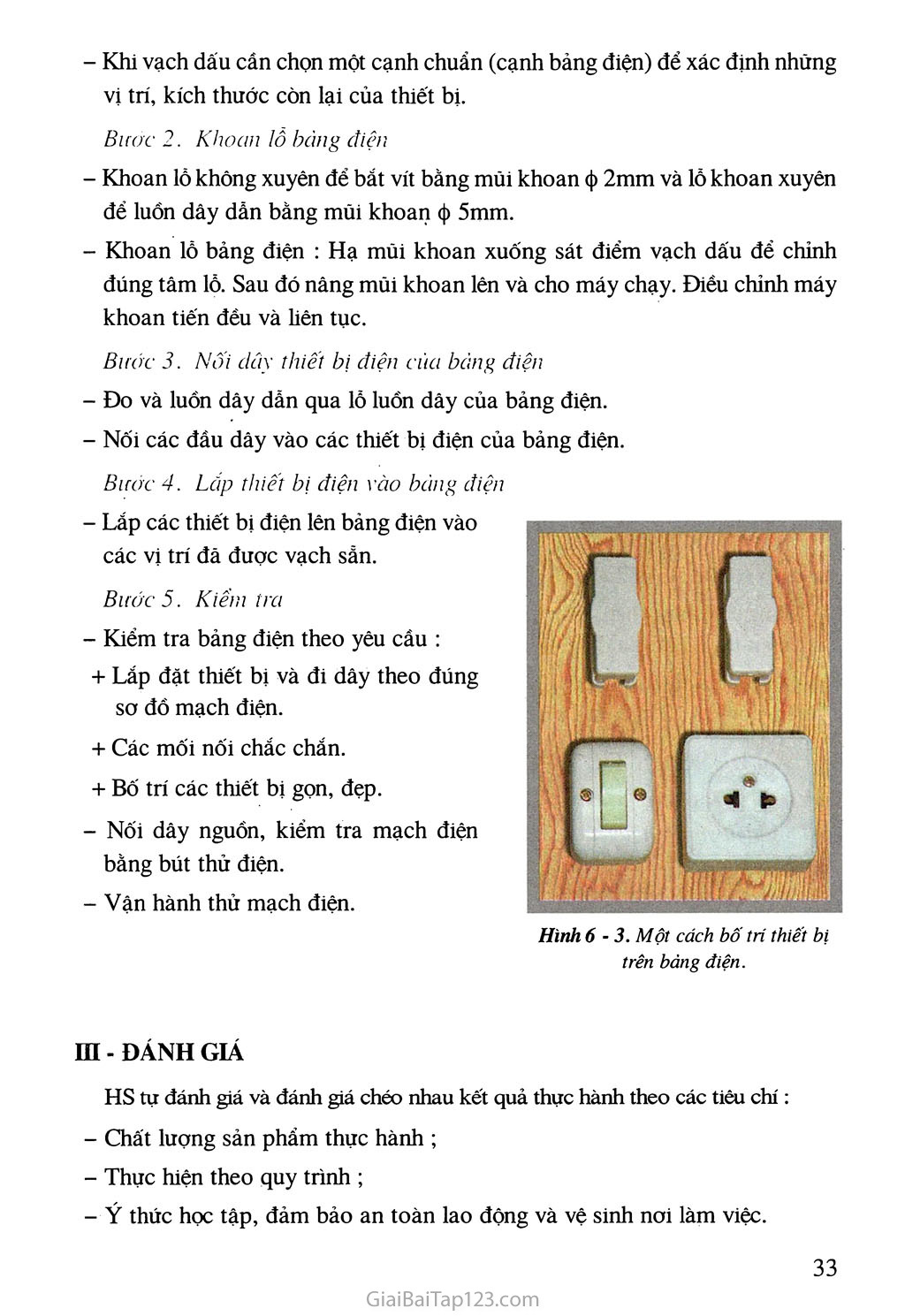 Bài 6. Thực hành: Lắp mạch điện bảng điện trang 4