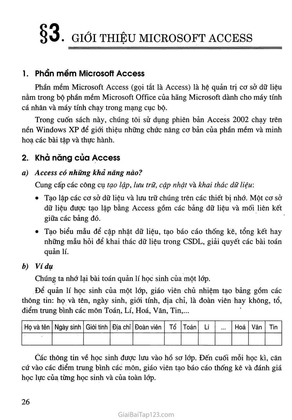 §3. Giới thiệu Microsoft Access trang 2