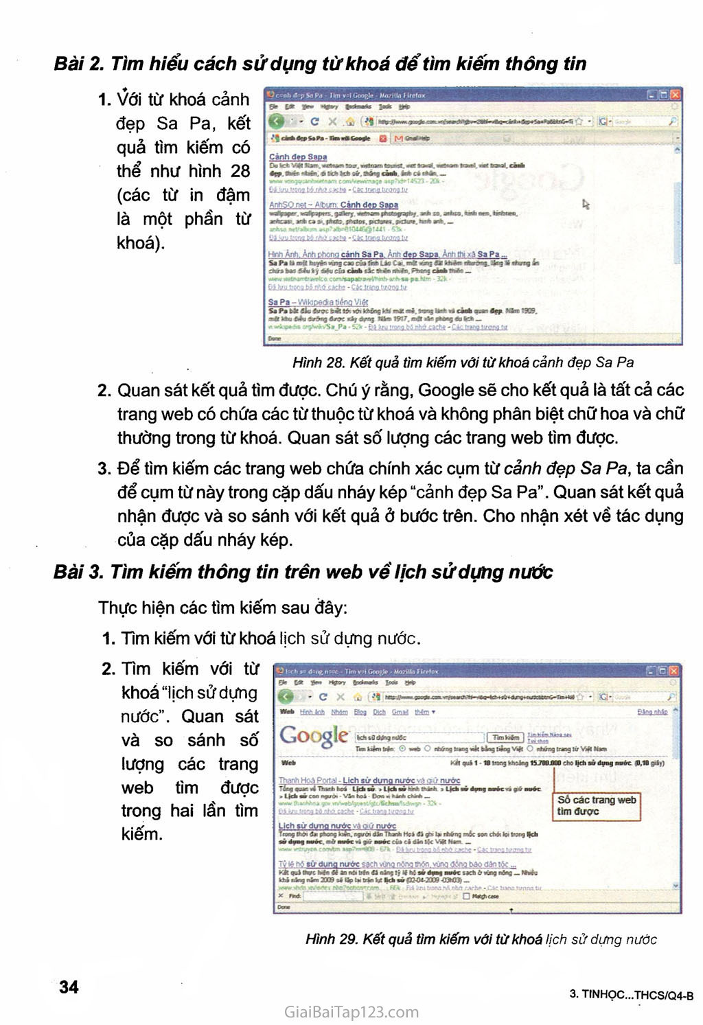 SGK Tin Học 9 - Bài thực hành 2. Tìm kiếm thông tin trên Internet