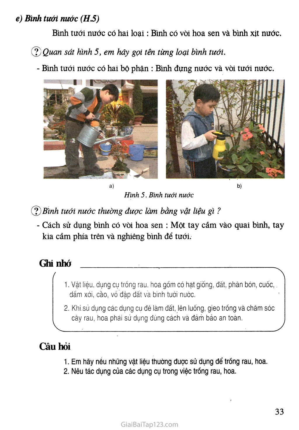 Bài 10. Vật liệu và dụng cụ trồng rau, hoa trang 4