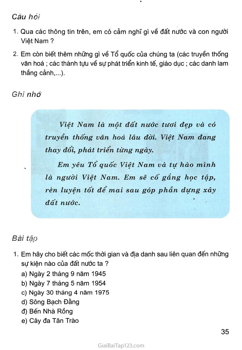 Bài 11. Em yêu tổ quốc Việt Nam trang 2 Bài 11. Em yêu tổ quốc Việt Nam trang 2