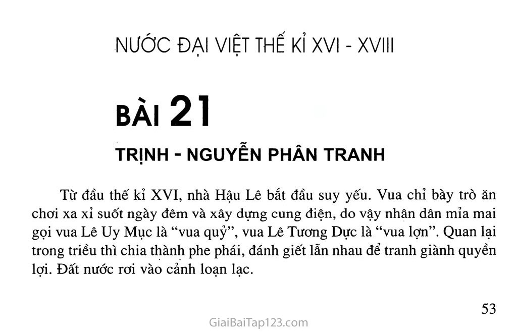 Bài 21. Trịnh - Nguyễn phân tranh trang 1