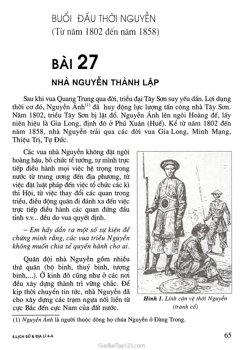Bài 27. Nhà Nguyễn thành lập trang 1