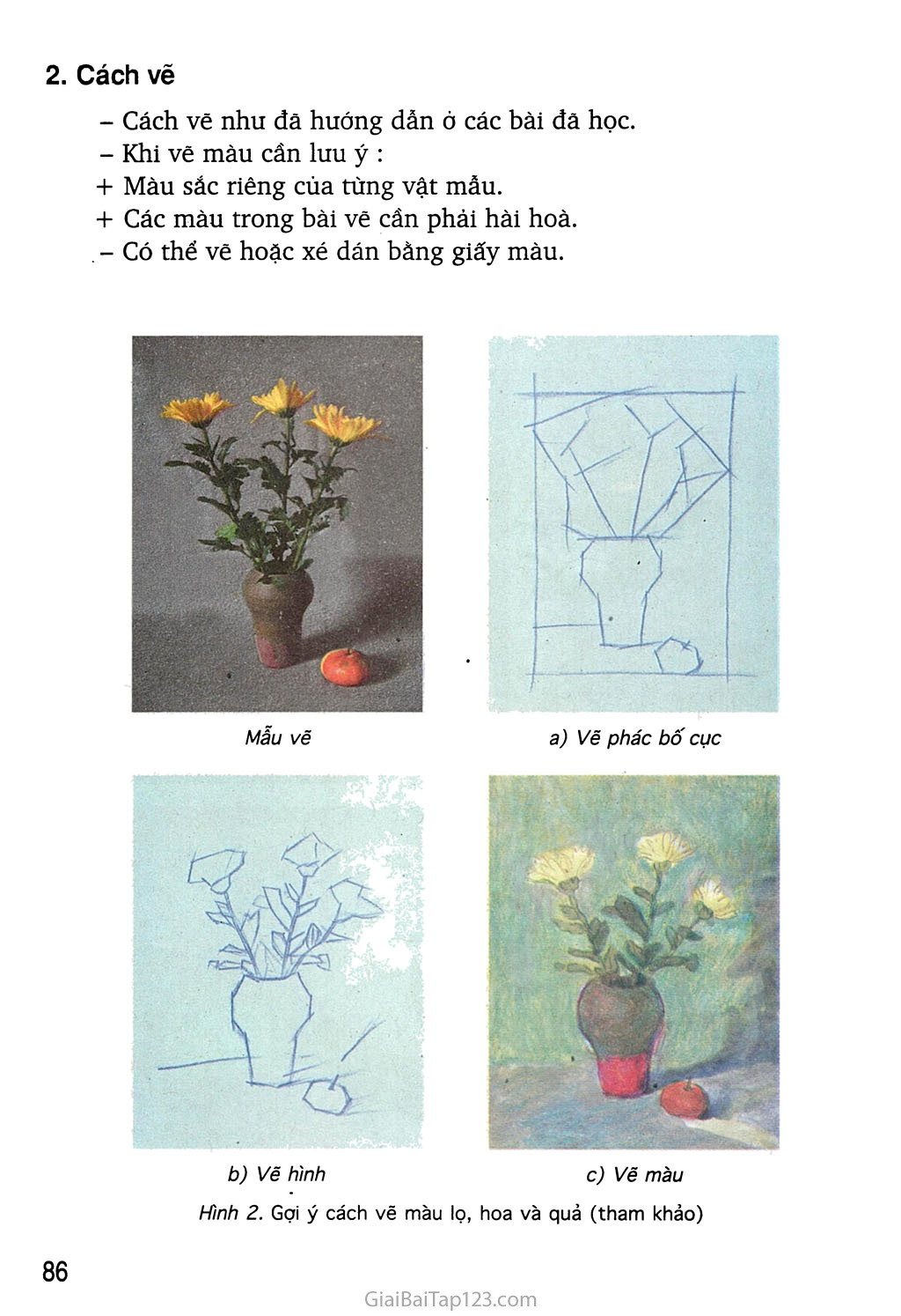 Bài 28: Vẽ theo mẫu - Mẫu vẽ có hai hoặc ba vật mẫu (vẽ màu) trang 2