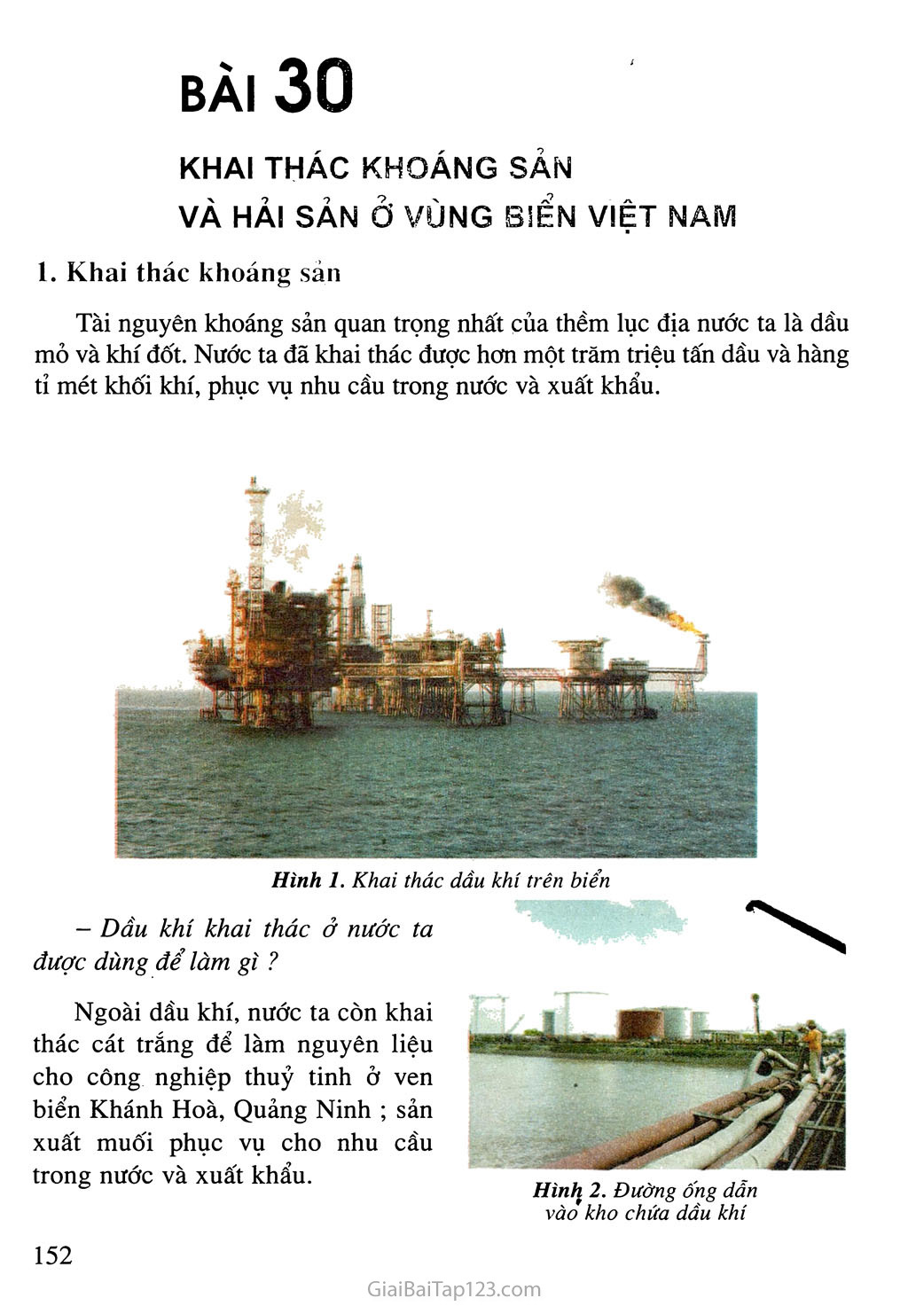 Bài 30. Khai thác khoáng sản và hải sản ở vùng biển Việt Nam trang 1