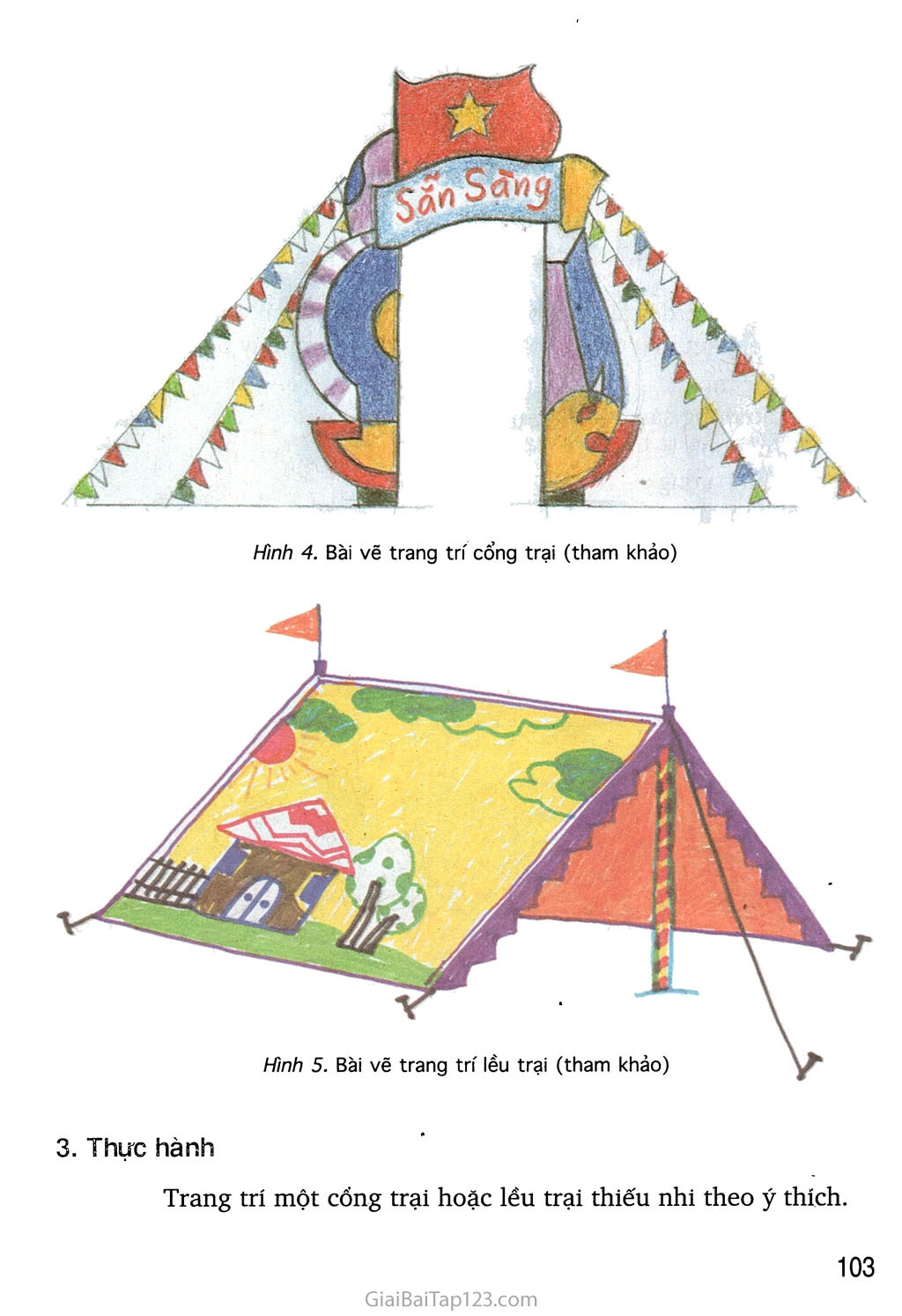 Vẽ tranh trang trí lều trại lớp 8  Mẫu hình ảnh cổng trại hè đẹp tham khảo