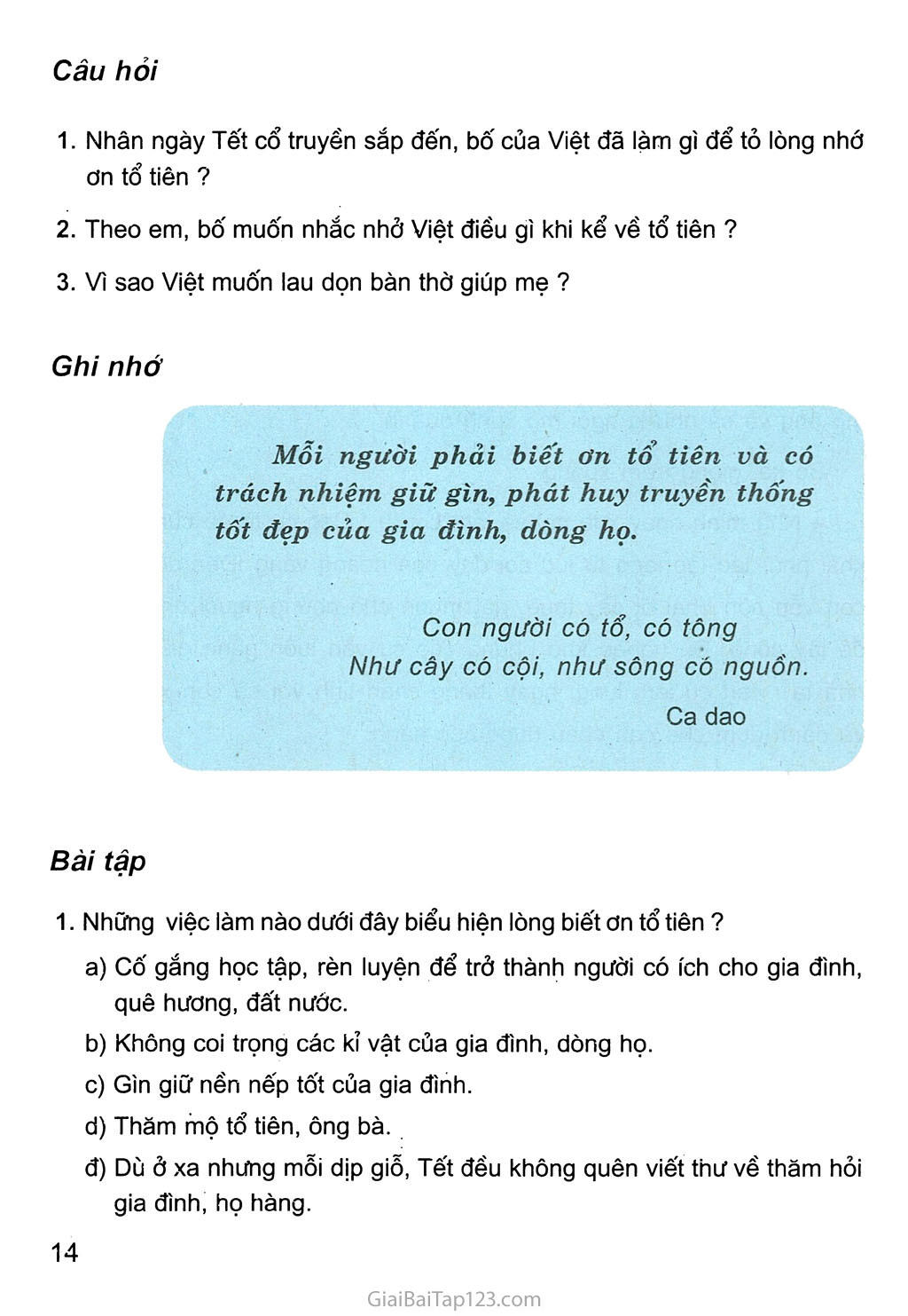 Bài 4. Nhớ ơn tổ tiên trang 3 Bài 4. Nhớ ơn tổ tiên trang 3