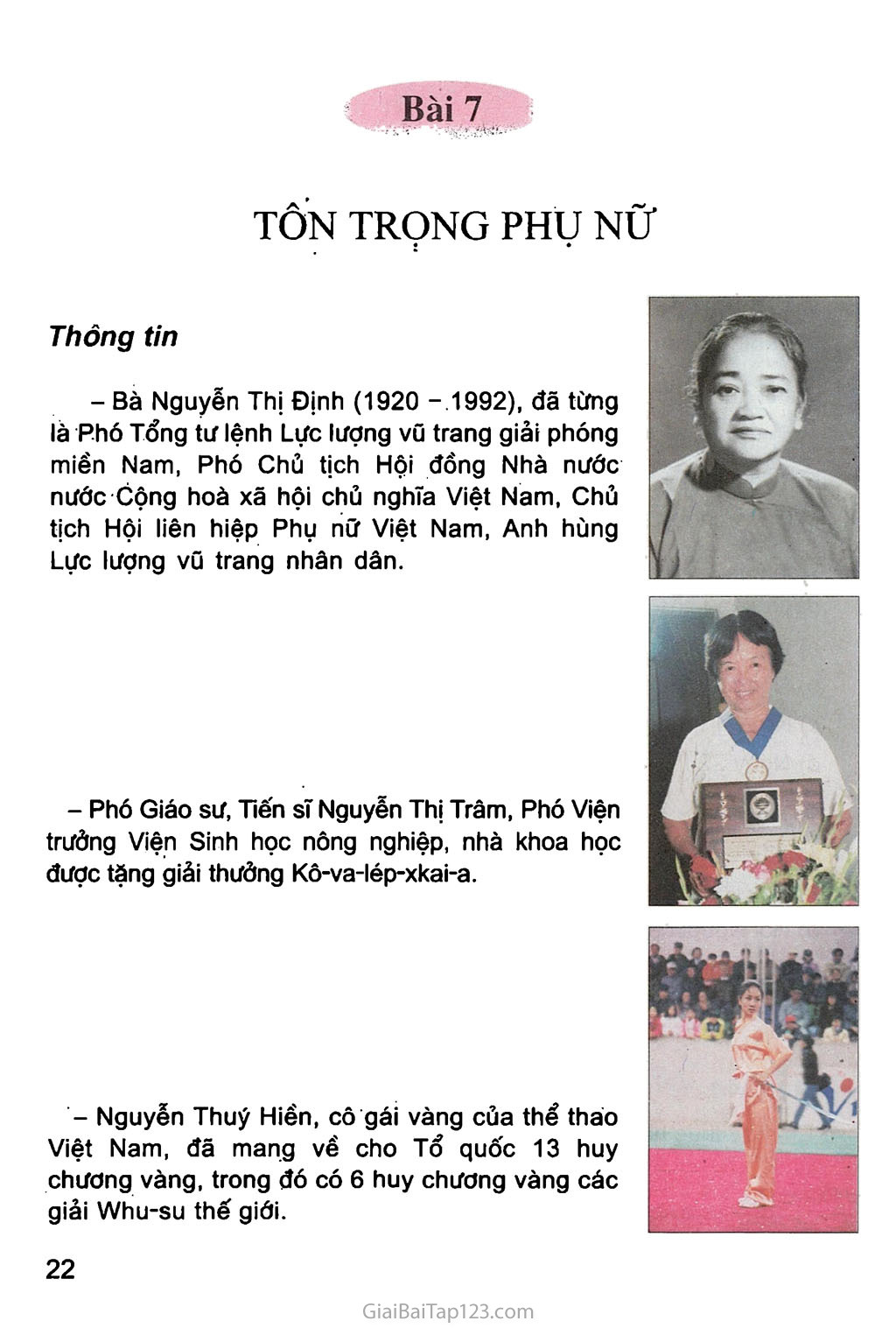 Bài 7. Tôn trọng phụ nữ trang 1